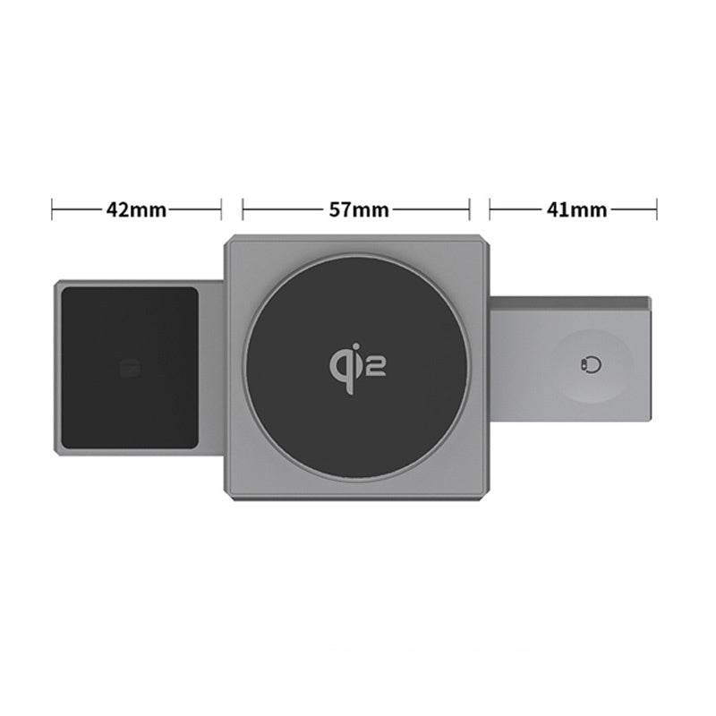 📱 3-in-1 Foldable Magnetic Charging Station – Perfect for Home, Work & Travel ✨ | 15W Fast Charging, Multi-Device & Compact!📱⌚