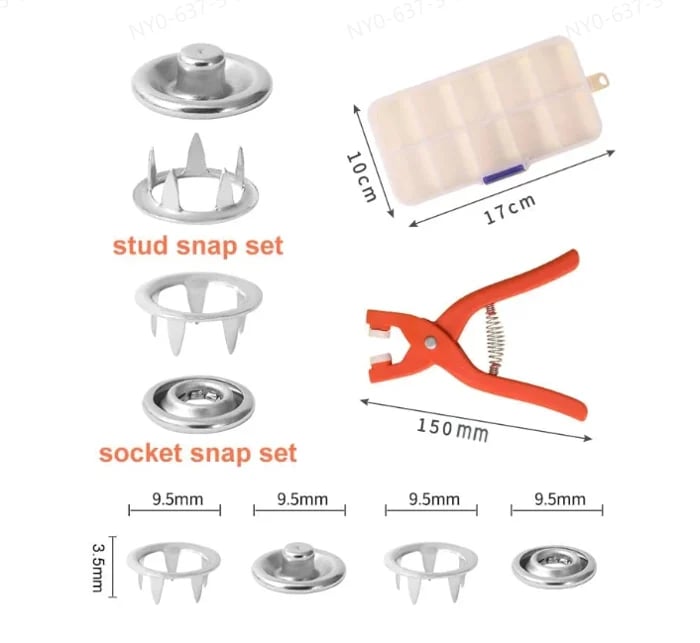 ✨New Updatde⚡50K+ SOLD!🔥Metal Snap Buttons with Fastener Pliers Tool Kit