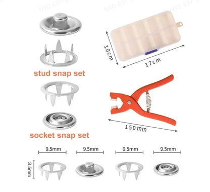 ✨New Updatde⚡50K+ SOLD!🔥Metal Snap Buttons with Fastener Pliers Tool Kit