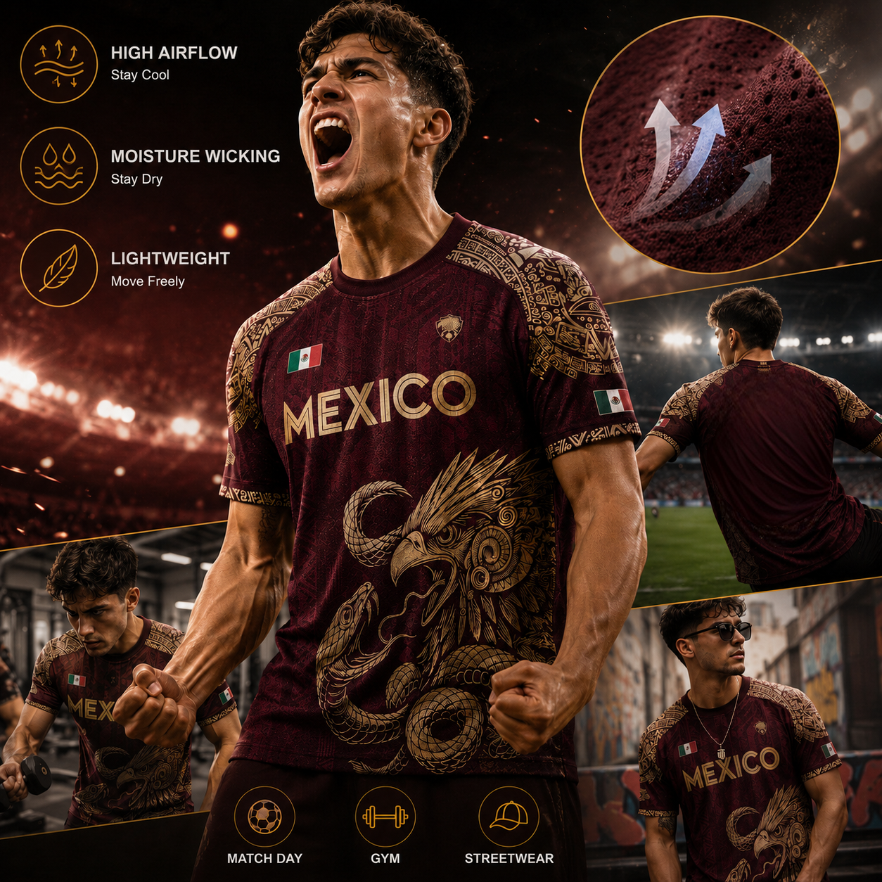 ⚽️ Mexico Aztec Eagle & Serpent Soccer Jersey