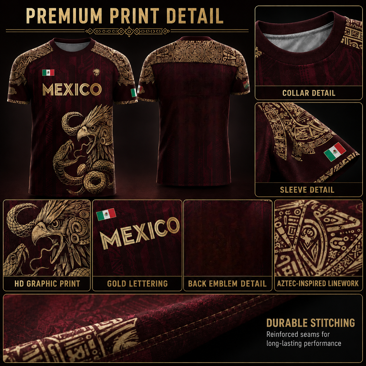 ⚽️ Mexico Aztec Eagle & Serpent Soccer Jersey