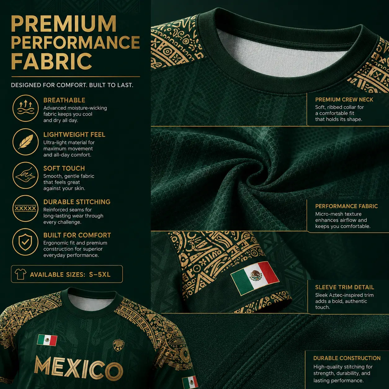 ⚽️ Mexico Aztec Eagle & Serpent Soccer Jersey