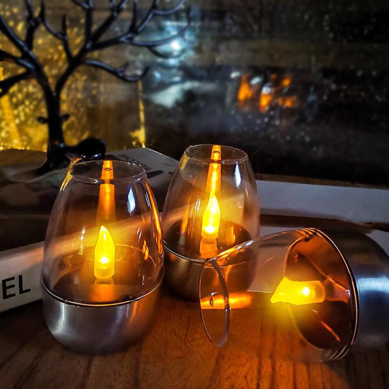 🕯️Solar Power Tea Lights Outdoor Flameless Flicker IP65 Waterproof Table Lamp LED Candles with Dusk to Dawn Sensor