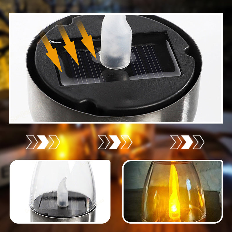 🕯️Solar Power Tea Lights Outdoor Flameless Flicker IP65 Waterproof Table Lamp LED Candles with Dusk to Dawn Sensor