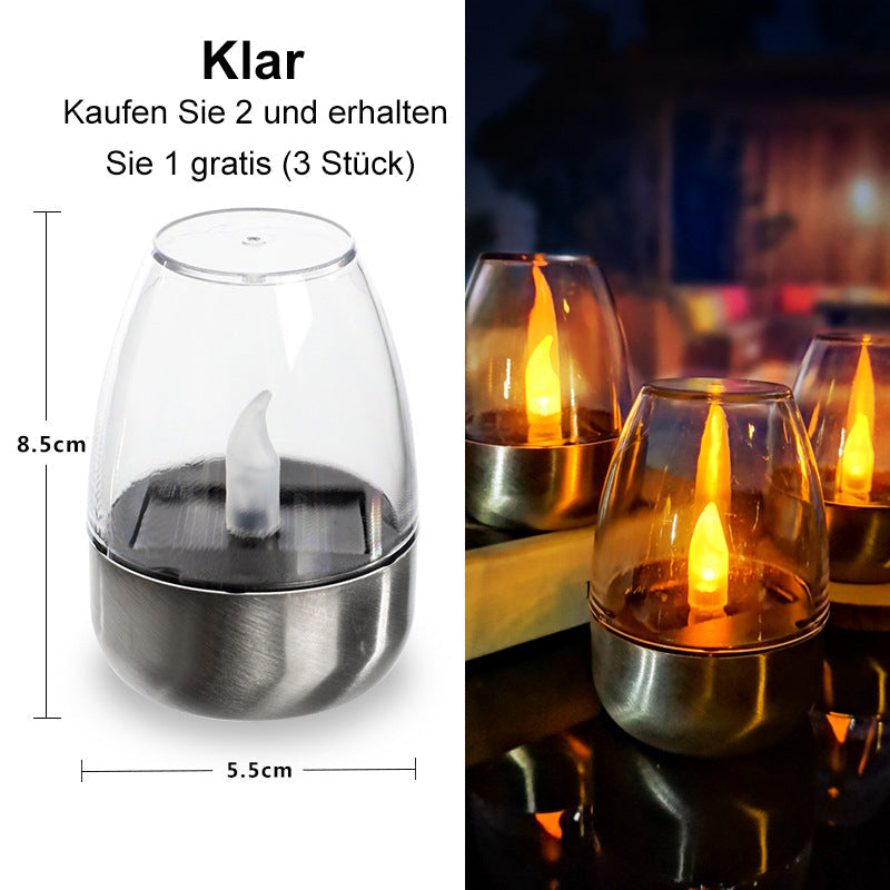 🕯️Solar Power Tea Lights Outdoor Flameless Flicker IP65 Waterproof Table Lamp LED Candles with Dusk to Dawn Sensor