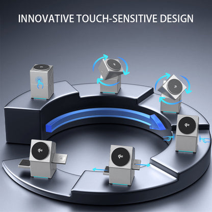 📱 3-in-1 Foldable Magnetic Charging Station – Perfect for Home, Work & Travel ✨ | 15W Fast Charging, Multi-Device & Compact!📱⌚
