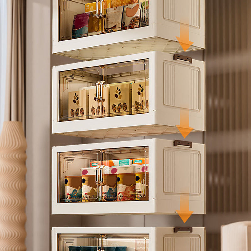 Foldable Storage Box With Lid, 1-5 layers of holders with wheels for kitchen, bedroom, bathroom, warehouse, kitchen, home storage, stackable organizer🗄️