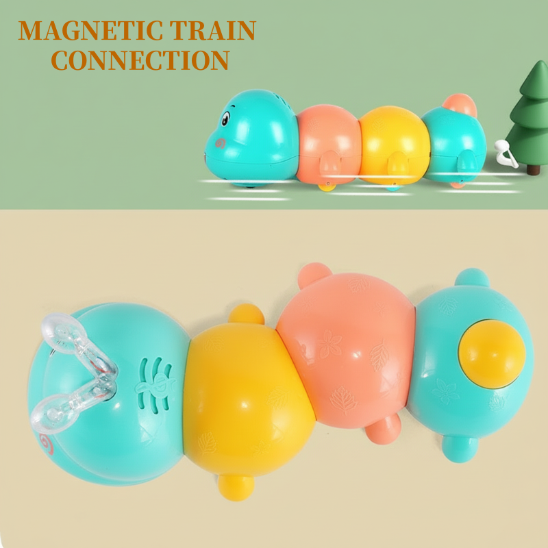 Electric Wiggling Caterpillar Baby Toy with Light
