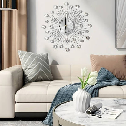✨🕰️ 50% off ⚡ Creative Rhinestone Wall Clock – Silent, Minimalist Luxury for Living Room, Dining & Entryway! 💎🏡