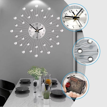 ✨🕰️ 50% off ⚡ Creative Rhinestone Wall Clock – Silent, Minimalist Luxury for Living Room, Dining & Entryway! 💎🏡
