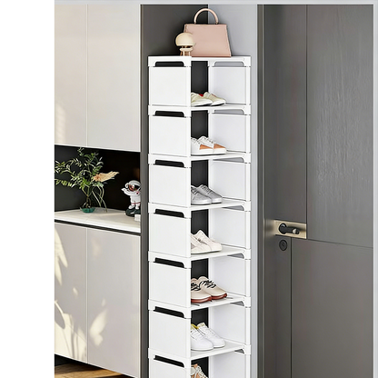 👠 50% OFF NOW! 🚪 Vertical Shoe Rack for Entryway – Space-Saving, Sturdy Metal Frame & Easy Assembly 👟