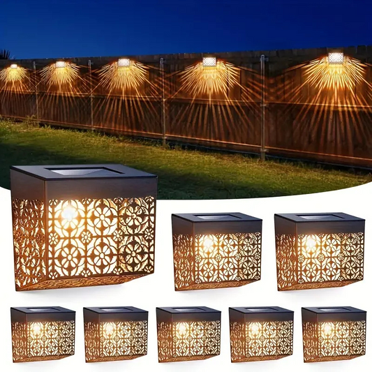 💎 50% OFF! 💎 Solar Powered LED Hollow Wall Light – Auto On/Off, Weatherproof & Casts Beautiful Patterned Glow
